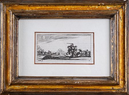 Coppia di incisioni tratte dalla serie 'Desseins de quelques conduites de troupes, Canons, et ataques de villes'