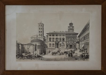 Stampa raffigurante 'Piazza Grande' di Arezzo