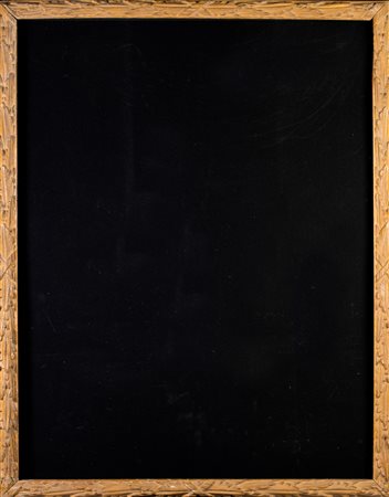 Cornice in legno intagliato e decapato, XVII secolo con fascia bombata...