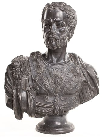 Busto di Cosimo I de Medici in marmo nero, XIX secolo dall'originale in...