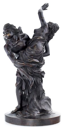Gruppo in bronzo brunito, XIX secolo raffigurante il rapimento di Psiche cm...