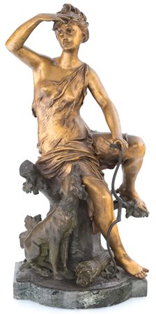 Luca Madrassi Diana nel bosco scultura in bronzo dorato e brunito...