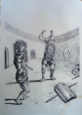 De Chirico Giorgio - I gladiatori nell'arena