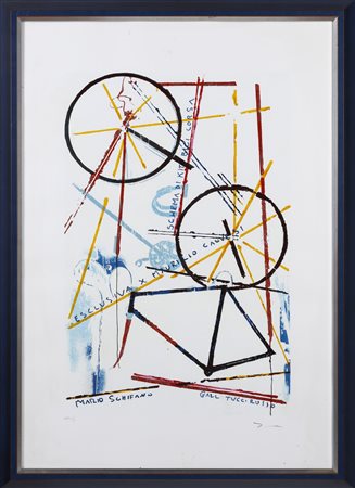 SCHIFANO MARIO (1934 - 1998) - Schema di Kit bici da corsa.