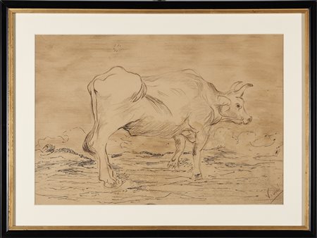 VIANI LORENZO (1882 - 1936) - Bove in attesa.
