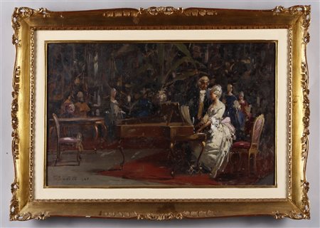 POZZATO PARIDE (1899 - 1971) - Scena d'interno.