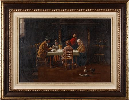 POZZATO PARIDE (1899 - 1971) - Scena d'interno.