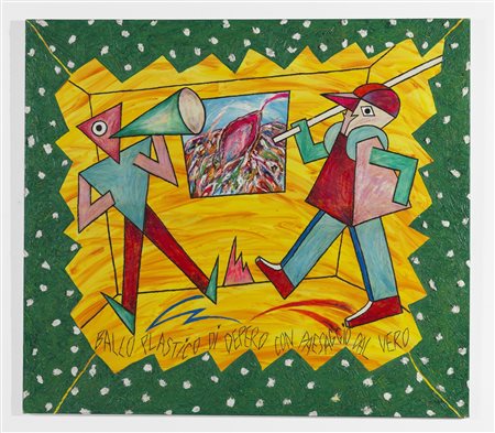 DONZELLI BRUNO (n. 1941) - Ballo plastico di Depero con paesaggio dal vero.