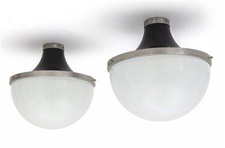SERGIO MAZZA <br>Due lampade da soffitto "Pi 