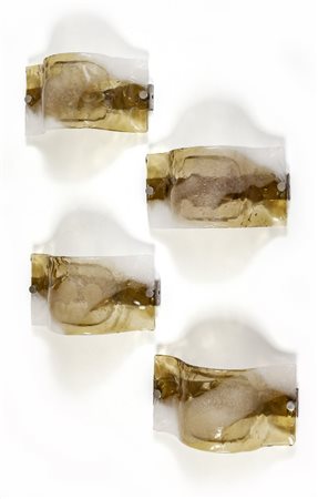 MURANO, anni "70. <br>Quattro lampade da parete 