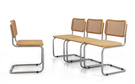 MARCEL BREUER <br>Quattro sedie "Cesca", 