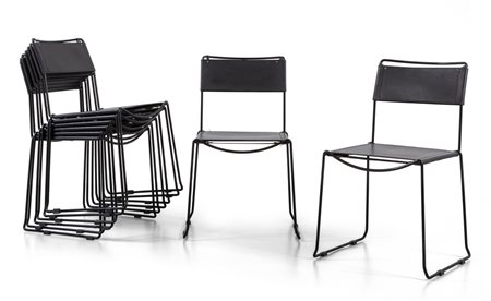 GIANDOMENICO BELOTTI <br>Otto sedie impilabili 