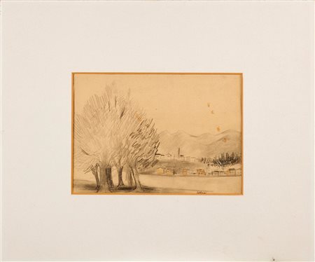 Umberto Lilloni, Alberi sul lago, 1947