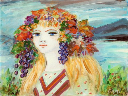 Felicita Frai, Volto fiorito di donna, 1986