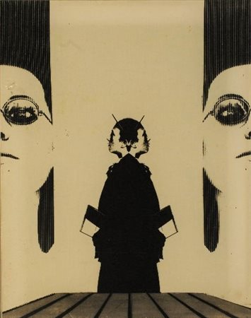 Aldo Tagliaferro, Natura morta con ragazzo + donna + retino, 1969