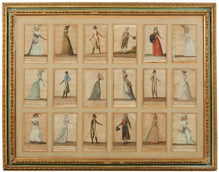 Raccolta di costumi della moda dell'epoca Scuola del XVIII secolo stampe...