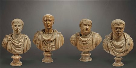 Busti degli Imperatori , Traiano (53-117 d.C.), Cesare (100-44 a.C.) Vitellio...