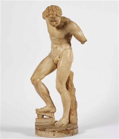 Fauno danzante (Fauno Medici). Alabastro. Arte del XIX secolo. Firma incisa...