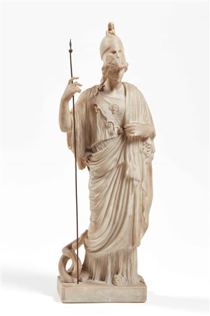 Pallade Atena. Marmo bianco statuario. Arte neoclassica XVIII-XIX secolo La...
