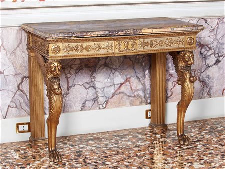 Consolle in legno intagliato e dorato, Firenze, periodo Impero, XIX secolo...