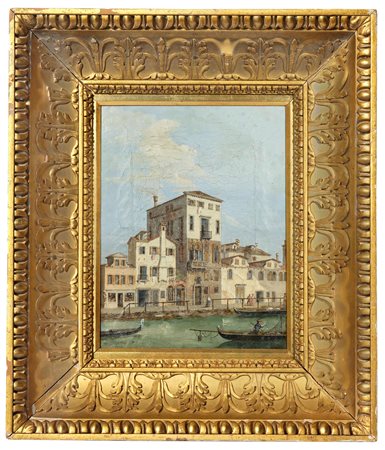 Vincenzo Chilone (1758 Venezia-1839), Veduta del ponte dei mori e della casa...