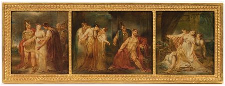 Scene della vita di Cleopatra Scuola neoclassica del XIX secolo olio su...