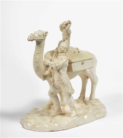 Gruppo di servitore con dromedario Veneto, (Este, manifattura Contiero?), XIX...