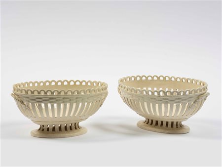 Coppia di cestini Treviso, manifattura Fontebasso, metà del XIX secolo...