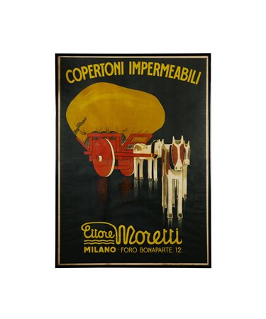 Ettore Moretti, manifesto "copertoni impermeabili"