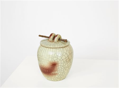 Vaso in ceramica raku