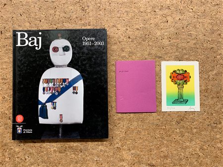 ENRICO BAJ - Lotto unico di un libro d'arte e un catalogo