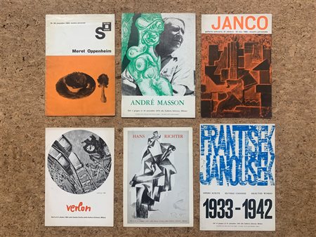 GALLERIA SCHWARZ, MILANO - Lotto unico di 5 rari cataloghi e un pieghevole editi dalla Galleria