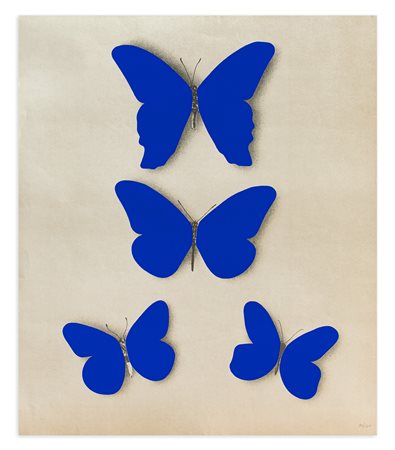 JIRI KOLAR (1914-2002) - 4 papillons bleus, 1968