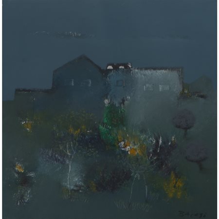 MANLIO BACOSI, Paesaggio umbro, Olio su tela