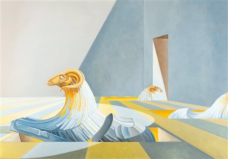 Fabrizio Clerici (Milano 1913-Roma 1993)  - Ricordo di Karnak, 1976 ca.