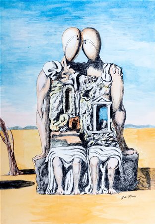 Giorgio de Chirico (Volos 1888-Roma 1978)  - Gli Archeologi, 1970