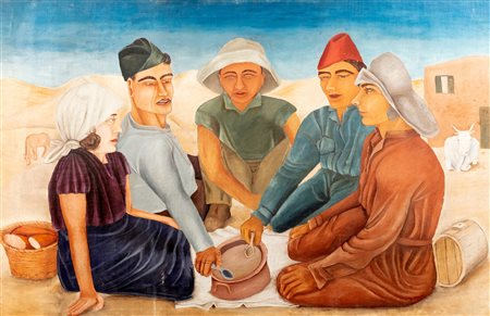 Ezio Sclavi (Stradella 1903-Taggia 1968)  - La siesta, 1936