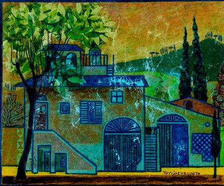 Joaquín Vaquero Turcios (Madrid 1933-Santander 2010)  - Casolare con alberi