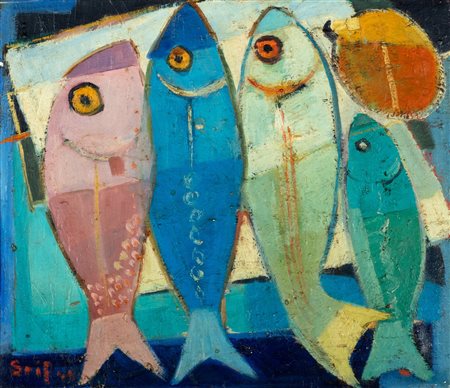 Seif Wanly (Alessandria 1906-Stoccolma 1979)  - Pesci, 1949