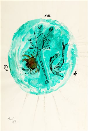 Bertina Lopes (Maputo 1924-Roma 2012)  - Segni d'acqua, 1969