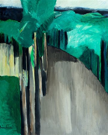 Remo Brindisi (Roma 1918-Lido di Spina 1996)  - Strada con alberi