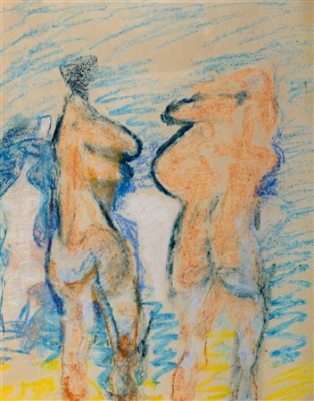 Fausto Pirandello (Roma 1899-Roma 1975)  - Due bagnanti