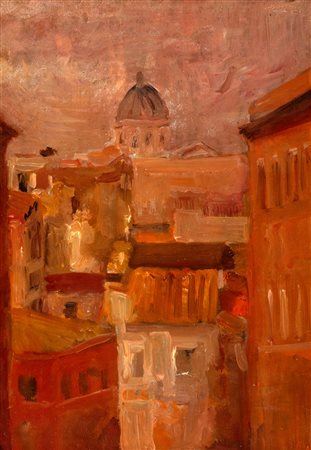 Carlo Quaglia (Terni 1903-Roma 1970)  - Vecchie case romane, 1968