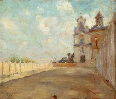 Luigi Surdi (Napoli 1897-Roma 1959)  - Veduta di chiesa