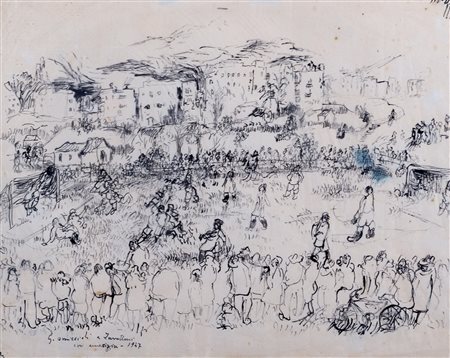 Giovanni Omiccioli (Roma 1901-1975)  - Partita nel campo, 1947