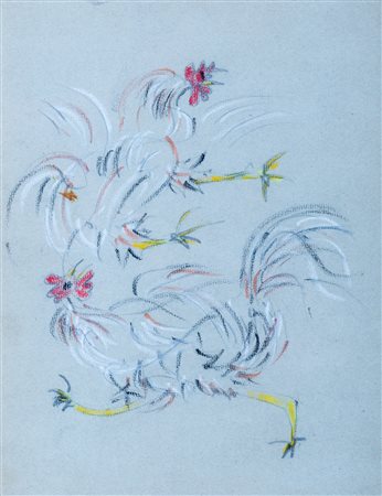 Andrè Masson (Balagny sur Oise 1896-Parigi 1987)  - Deux Coqs, 1950