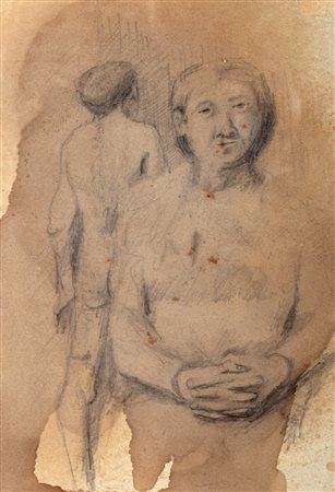 Fausto Pirandello (Roma 1899-Roma 1975)  - Due figure, 1936