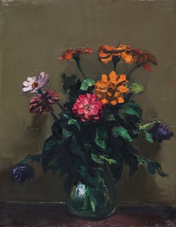 Alberto Ziveri (Roma 1908-1990)  - Vaso di fiori, 1957