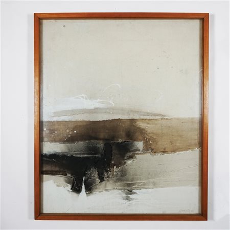 Piero Raspi Pave n.3, 1961 sabbia e olio su tela, cm. 120x100 Firma e data in...