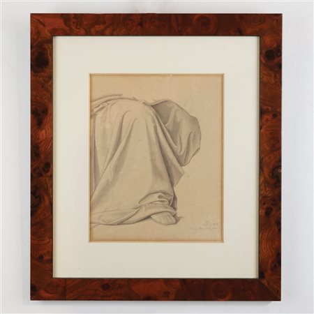 Alexander Maximilian Seitz Studio di figura panneggiata, 1831 matita su...